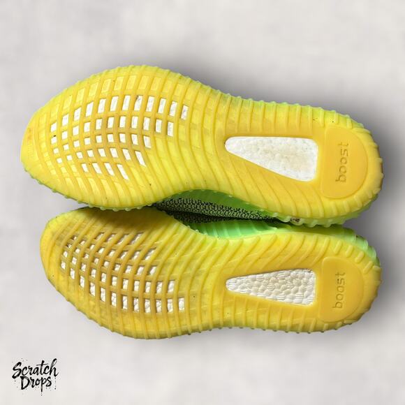 Yeezy Boost 350 V2 Men Shoes 10 Neon Green Comfortable Stylish Sneakers Yeezreel - Picture 5 of 8